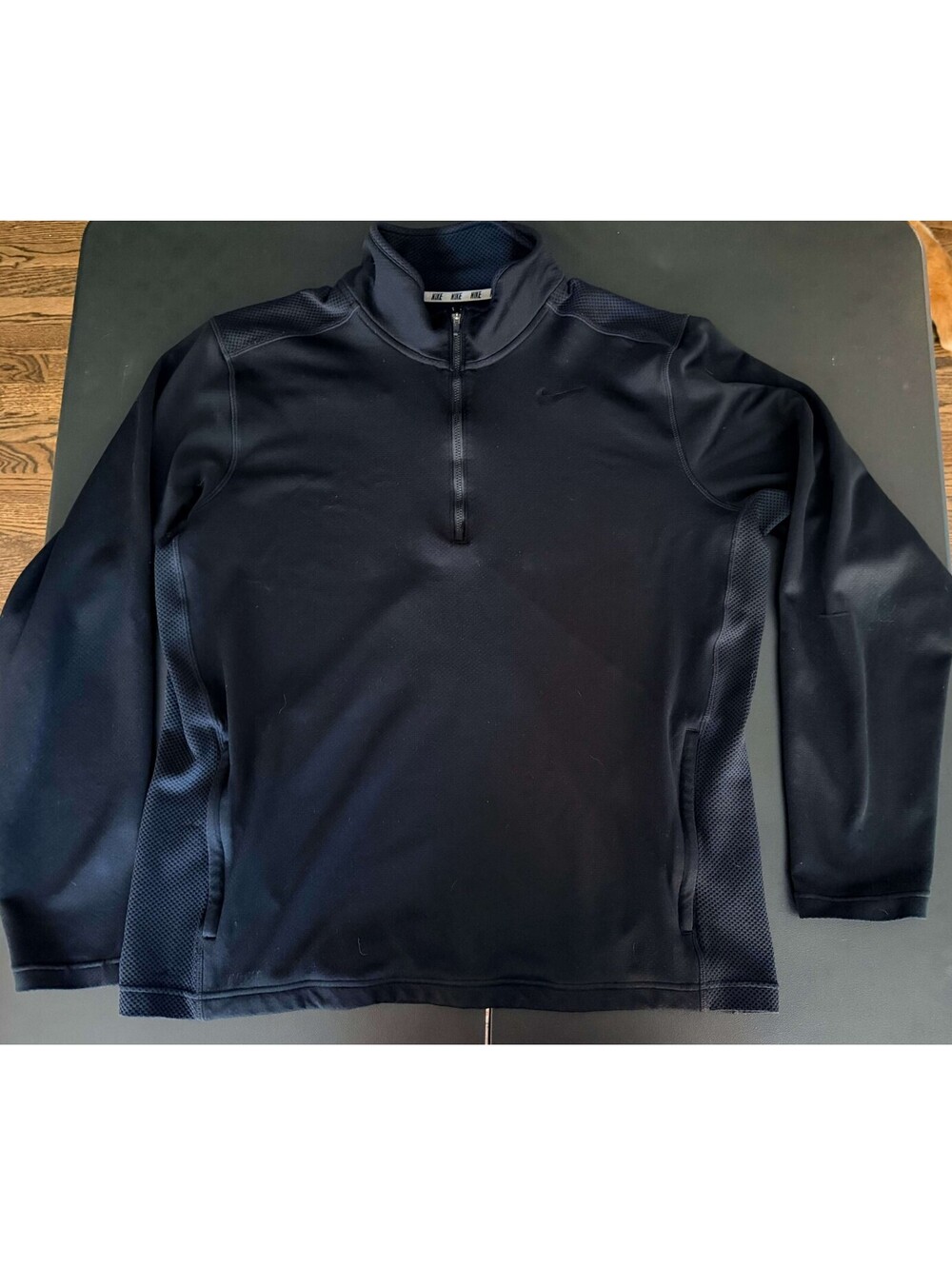 Nike Dri-Fit 1/4 Zip Pullover Jacket Shirt Men's X-LARGE Black Long Sleeve